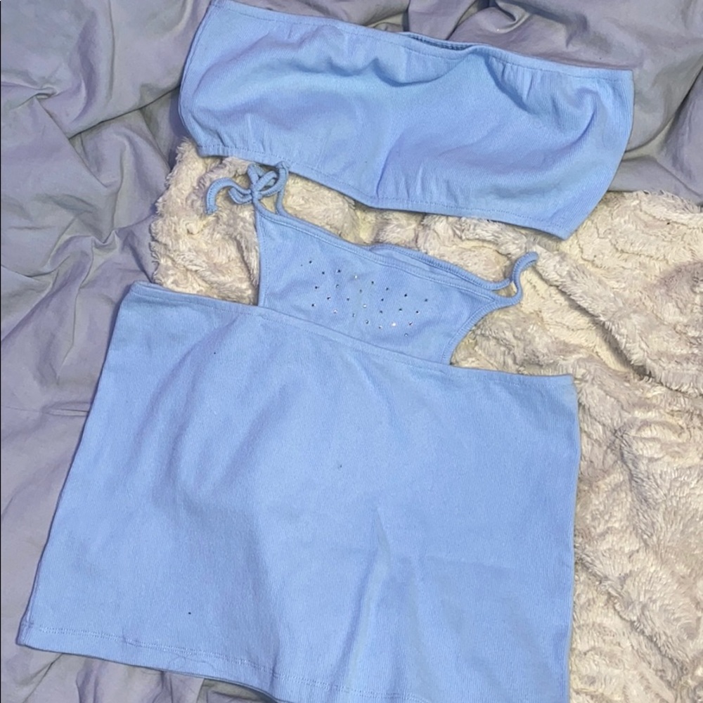 Fashion Nova Rhinestone Two Piece Set